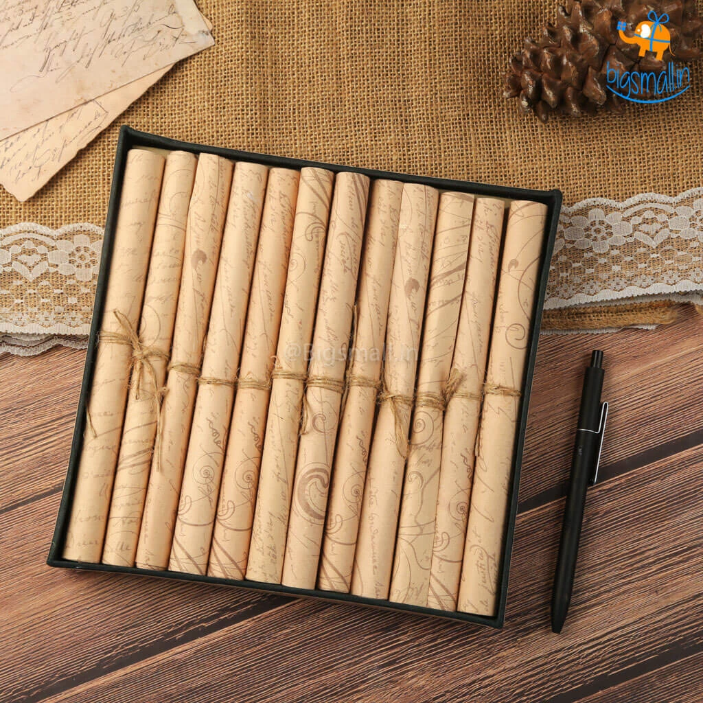 Ascetic Vintage Letters - Set Of 12 Scrolls All Of It