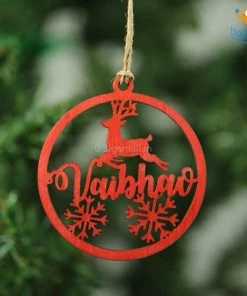Chitra Chaya Father's Day Personalized Name Wooden Christmas Ornament | COD Not Available