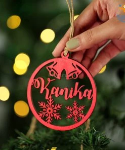 Chitra Chaya Father's Day Personalized Name Wooden Christmas Ornament | COD Not Available