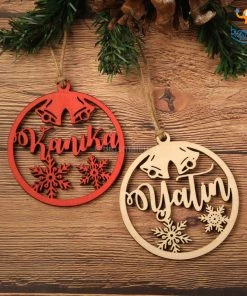 Chitra Chaya Father's Day Personalized Name Wooden Christmas Ornament | COD Not Available