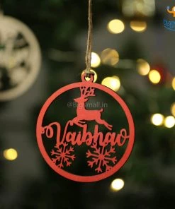 Chitra Chaya Father's Day Personalized Name Wooden Christmas Ornament | COD Not Available