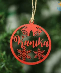 Chitra Chaya Father's Day Personalized Name Wooden Christmas Ornament | COD Not Available