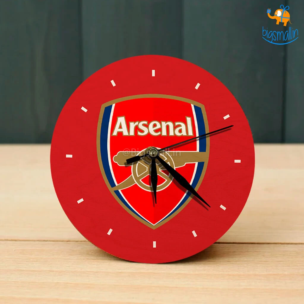 Bigsmall_cc Arsenal Wooden Table Clock