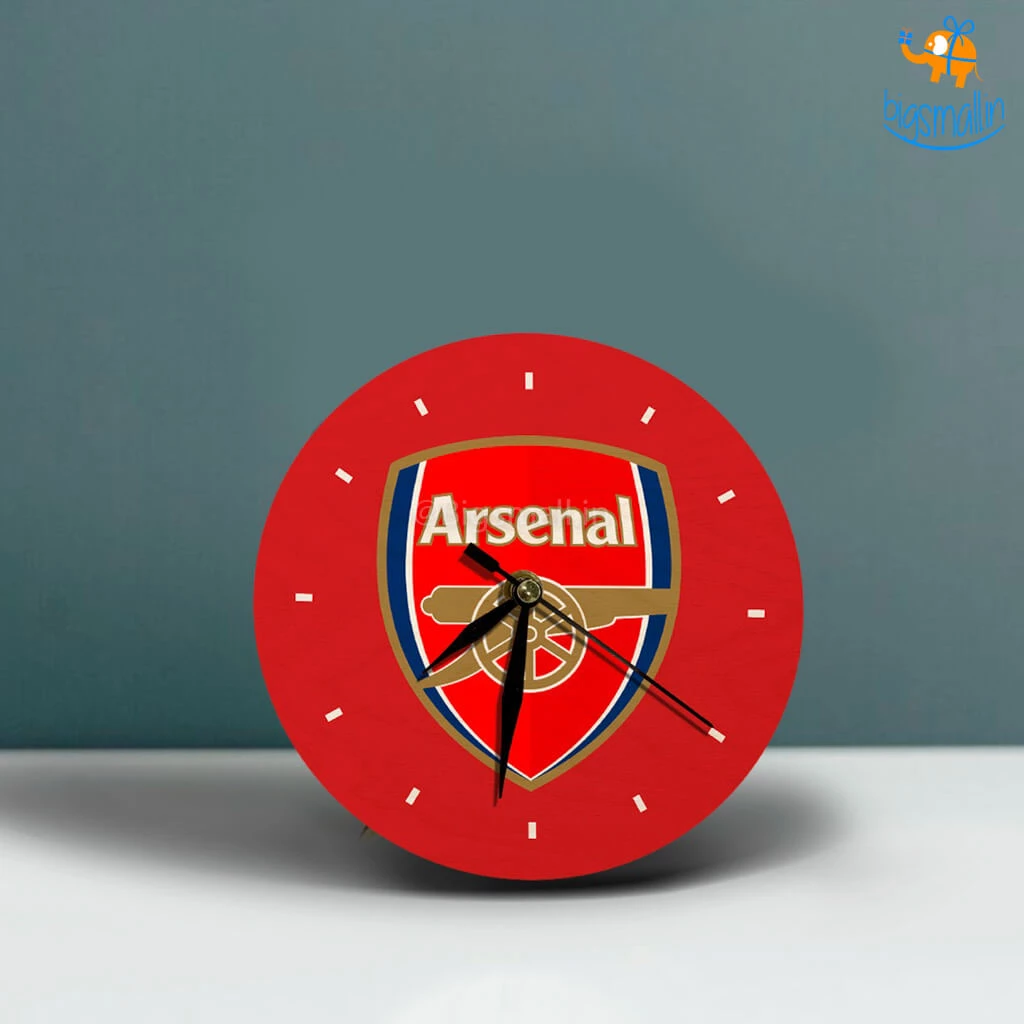 Bigsmall_cc Arsenal Wooden Table Clock