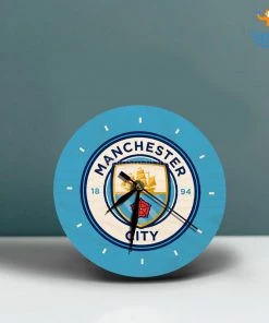 Bigsmall_cc Manchester City Wooden Table Clock