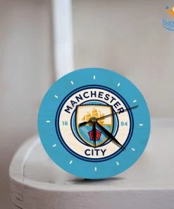 Bigsmall_cc Manchester City Wooden Table Clock