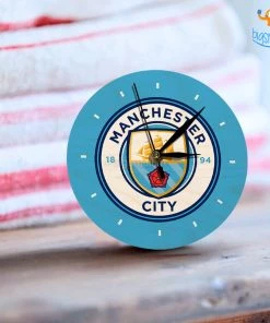 Bigsmall_cc Manchester City Wooden Table Clock