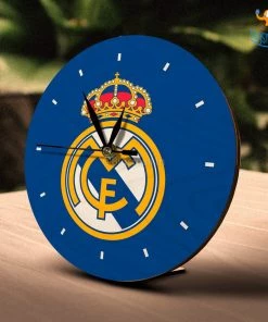 Bigsmall_cc Real Madrid Wooden Table Clock