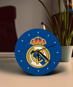 Bigsmall_cc Real Madrid Wooden Table Clock