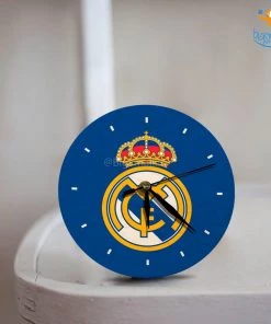 Bigsmall_cc Real Madrid Wooden Table Clock