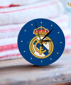 Bigsmall_cc Real Madrid Wooden Table Clock
