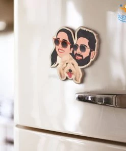 Chitra Chaya Personalized Caricature Wooden Fridge Magnet | COD Not Available