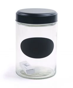 Devnow Glass Container With Blackboard Decal New