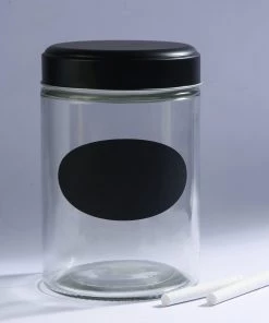 Devnow Glass Container With Blackboard Decal New