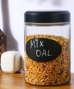 Devnow Glass Container With Blackboard Decal New