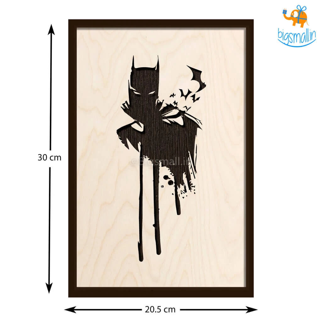 Bigsmall_cc Batman Engraved Wooden Frame