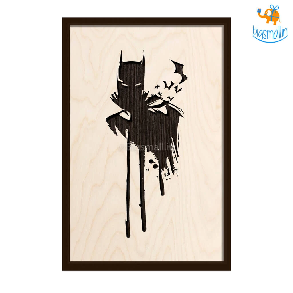 Bigsmall_cc Batman Engraved Wooden Frame