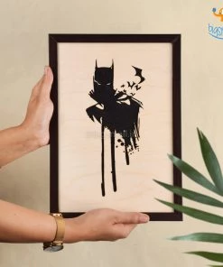 Bigsmall_cc Batman Engraved Wooden Frame