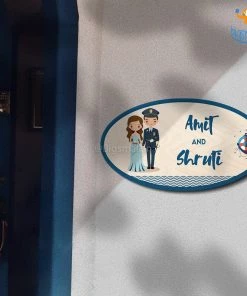 Chitra Chaya Personalized Navy Couple Name Plate | COD Not Available