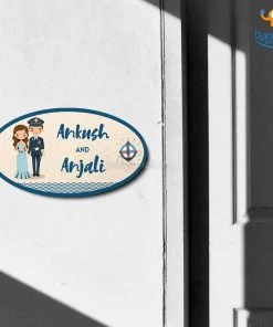 Chitra Chaya Personalized Navy Couple Name Plate | COD Not Available
