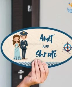 Chitra Chaya Personalized Navy Couple Name Plate | COD Not Available