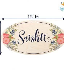 Chitra Chaya Personalized Floral Oval Name Plate | COD Not Available