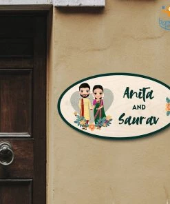 Chitra Chaya Personalized Marathi Couple Name Plate | COD Not Available