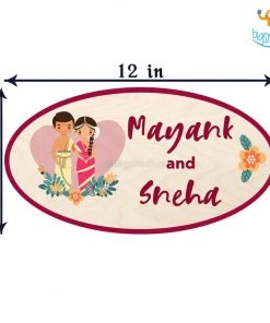 Chitra Chaya Personalized South Indian Couple Name Plate | COD Not Available