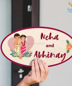Chitra Chaya Personalized South Indian Couple Name Plate | COD Not Available