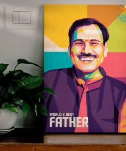 Chitra Chaya Personalized Best Father Pop Art Wooden Frame | COD Not Available Father's Day