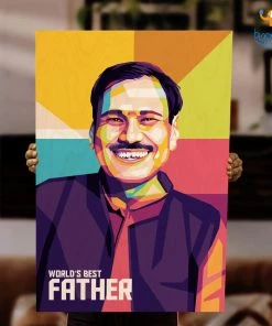 Chitra Chaya Personalized Best Father Pop Art Wooden Frame | COD Not Available Father's Day