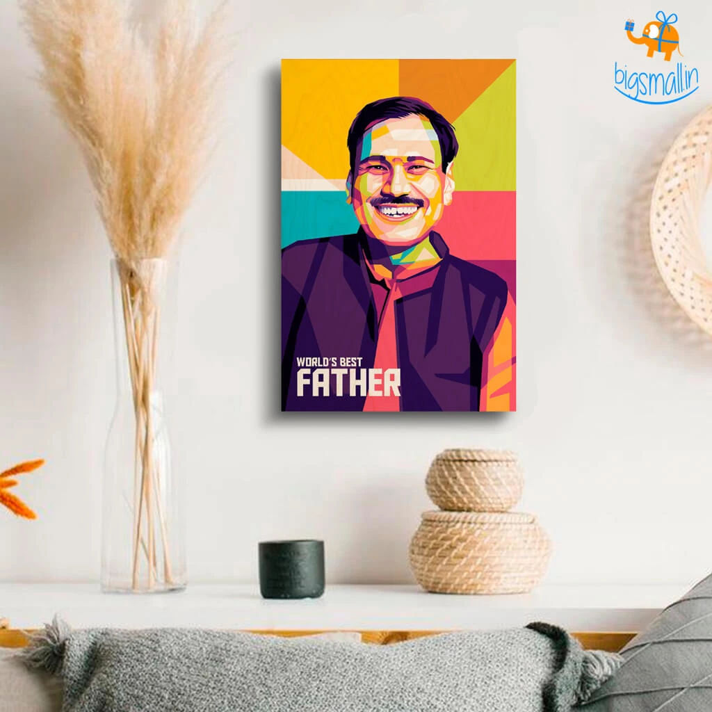 Chitra Chaya Personalized Best Father Pop Art Wooden Frame | COD Not Available Father's Day