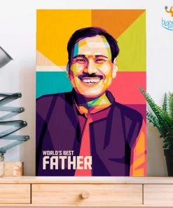 Chitra Chaya Personalized Best Father Pop Art Wooden Frame | COD Not Available Father's Day