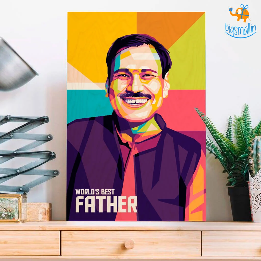 Chitra Chaya Personalized Best Father Pop Art Wooden Frame | COD Not Available Father's Day