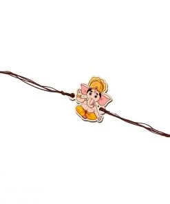 Bigsmall_cc All Of It Ganesha Wooden Rakhi