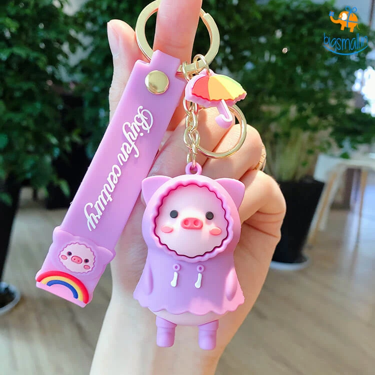 Bigsmall_hmk 3D Piggy In Raincoat Keychain All Of It