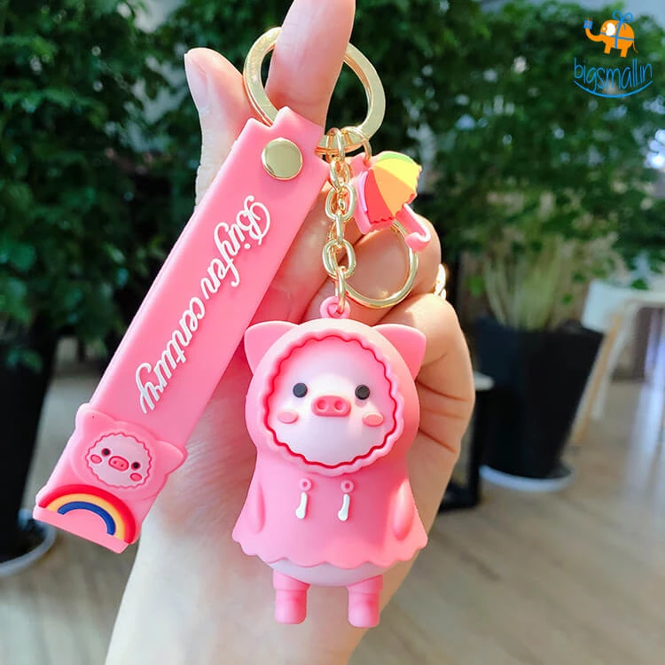 Bigsmall_hmk 3D Piggy In Raincoat Keychain All Of It