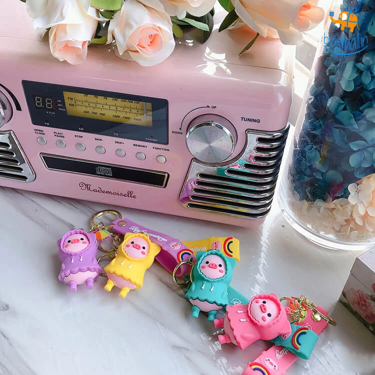 Bigsmall_hmk 3D Piggy In Raincoat Keychain All Of It