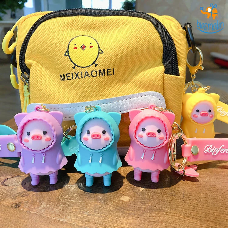 Bigsmall_hmk 3D Piggy In Raincoat Keychain All Of It