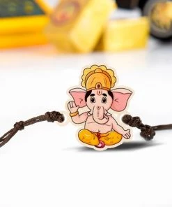 Bigsmall_cc All Of It Ganesha Wooden Rakhi