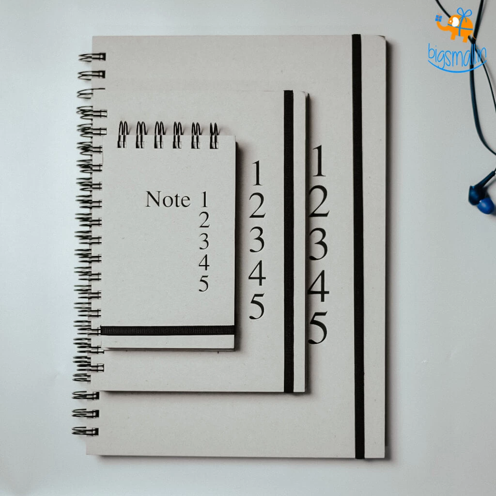 Writenery Father's Day Ash Wiro Notebooks With Elastic- Set Of 3