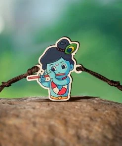 Bigsmall_cc Krishna Wooden Rakhi