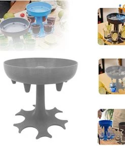 Coral Tree Shot Glass Dispenser With 6 Shot Glasses