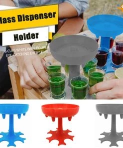 Coral Tree Shot Glass Dispenser With 6 Shot Glasses