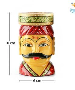 Indian Craft Father's Day Hand-Painted Wooden Pen Stand - Set Of 2