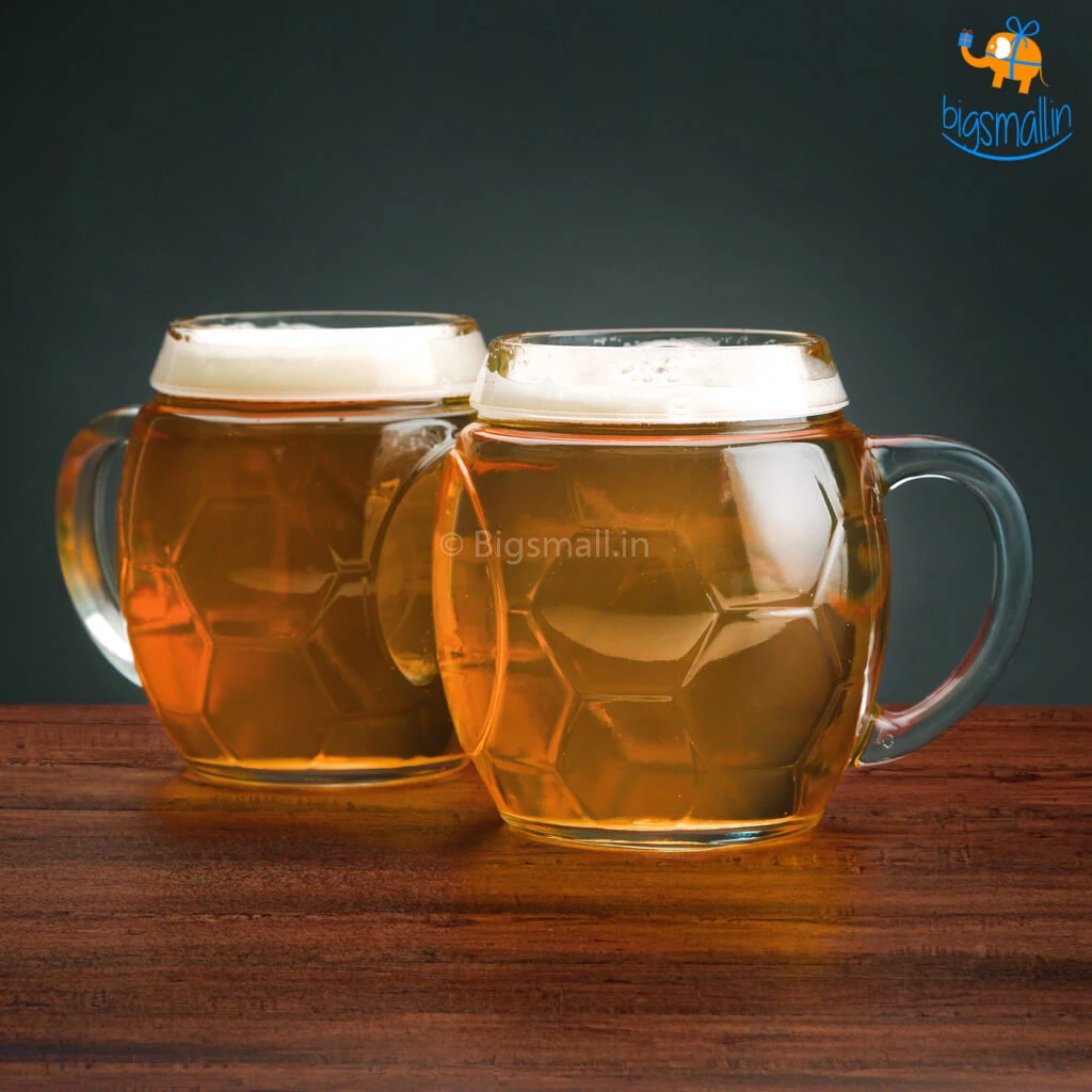 Devnow Father's Day Football Beer Mugs And Bowl Set - 3 Pcs