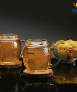 Devnow Father's Day Football Beer Mugs And Bowl Set - 3 Pcs