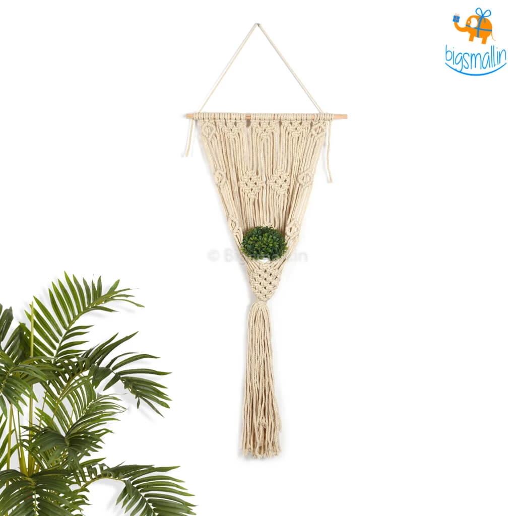 Bigsmall_hmk Stylish Macrame Wall Hanging With Plant Holder All Of It