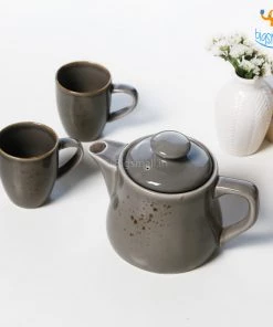Devnow Dusted Stone Grey Tea Set - Set Of 8
