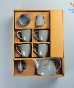 Devnow Dusted Stone Grey Tea Set - Set Of 8